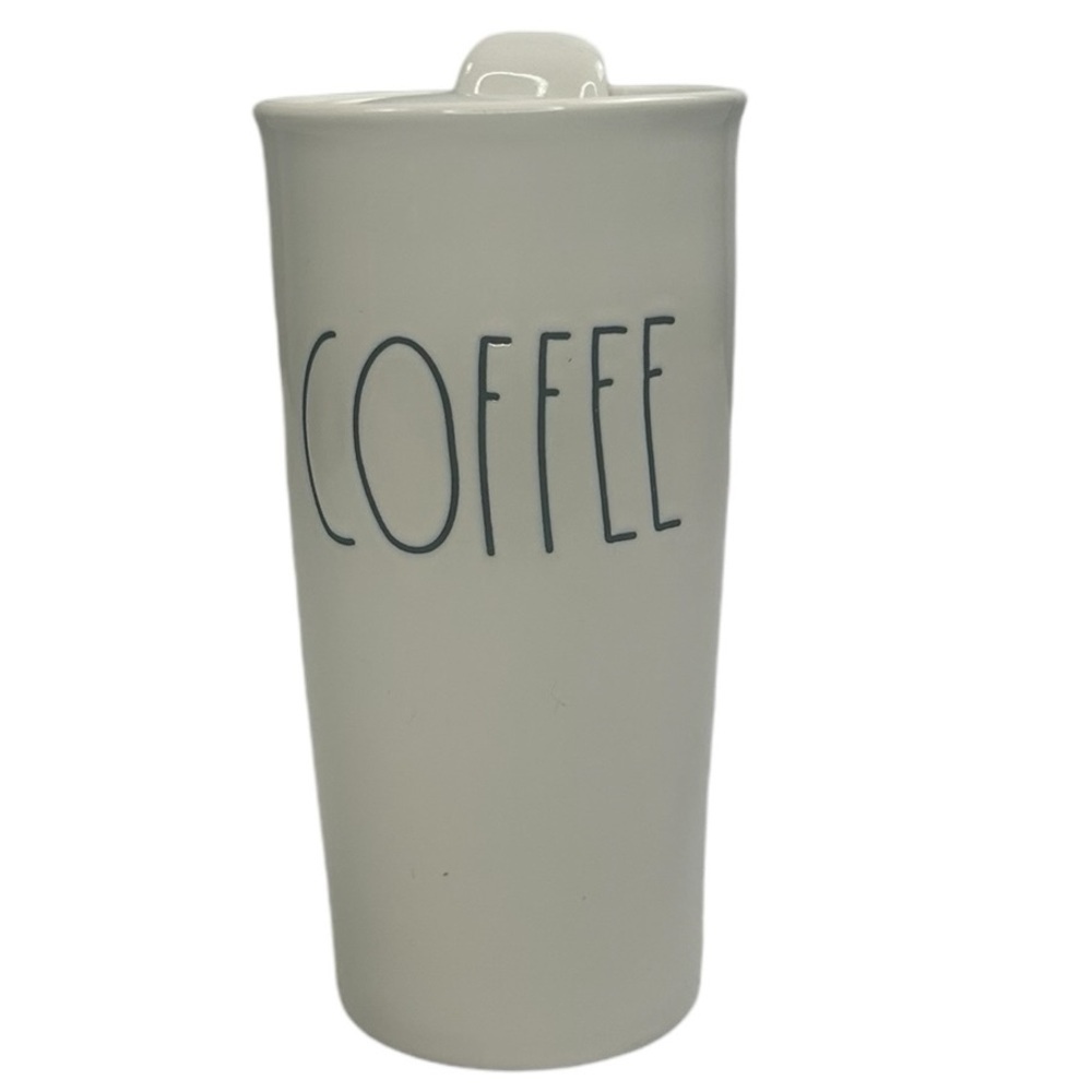 Rae Dunn Coffee Travel Mug Tumbler Large Letter Ivory Ceramic Hot/Cold Cup Lid - Picture 2 of 13